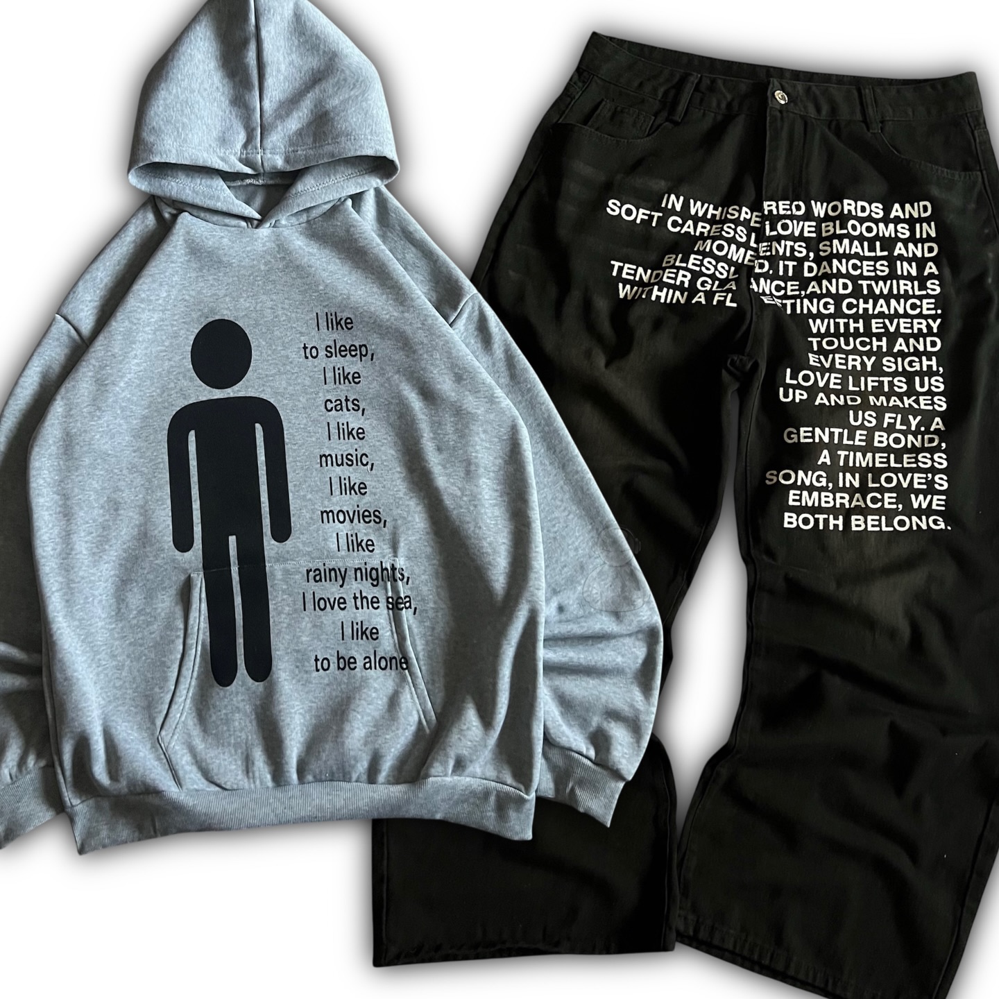 Street Fashion Men - Jeans con Motivi Letterari Stile Americano
