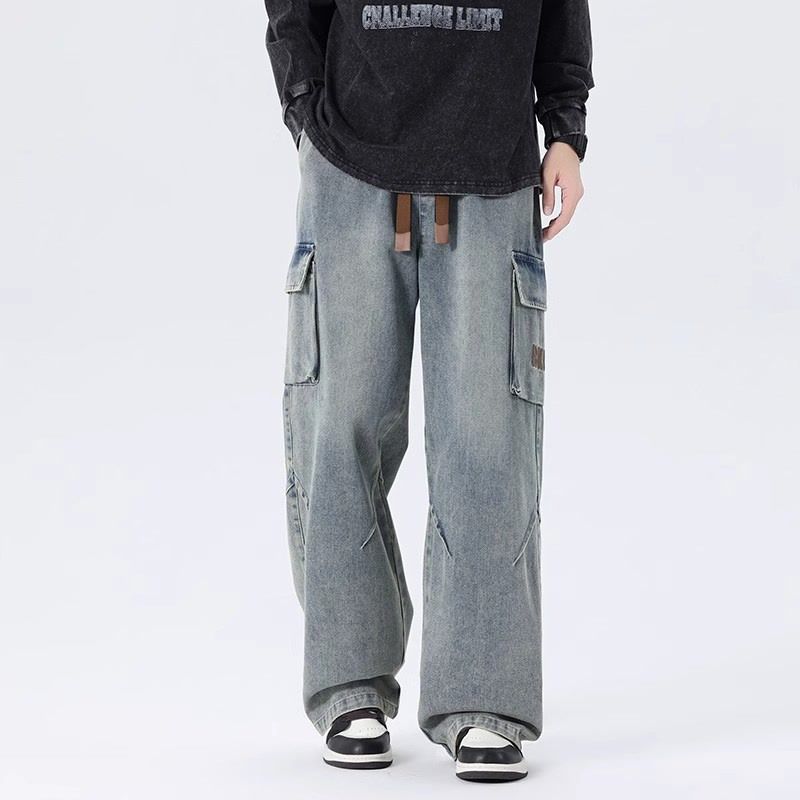 Cargo Pant Wide - Pantaloni da Lavoro in Denim a