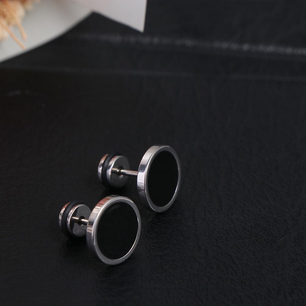 Street Fashion Earrings - Orecchini a Perno Rotondi Neri Stile