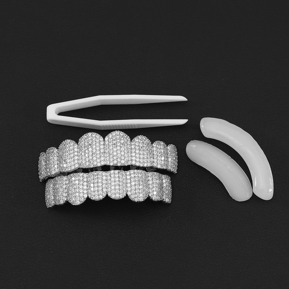 Street Fashion Jewelry - Grillz per Denti Placcati Argento con