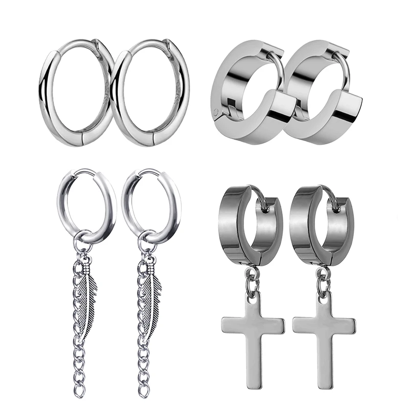 Street Fashion Earrings - 4 paia di orecchini a bottone