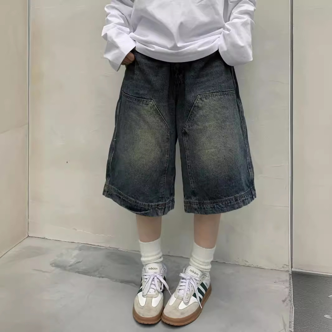 Cargo Pant Wide - Pantaloncini jeans larghi vintage Y2K da
