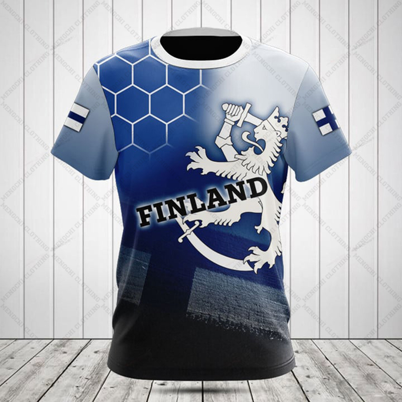 Street Fashion Jersey - T-shirt Personalizzata con Bandiera Finlandese, Casual