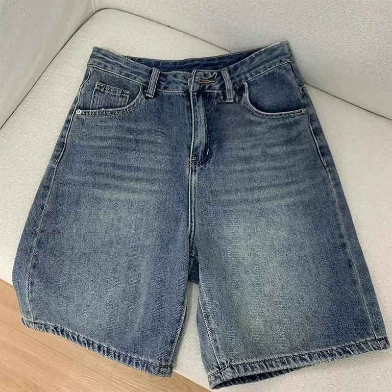 Cargo Pant Wide - Shorts in denim casual da donna