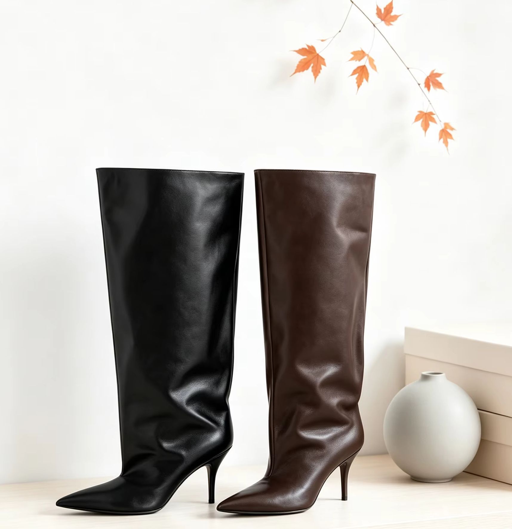 Street Fashion Ladies - Stivali alti al ginocchio con polsino
