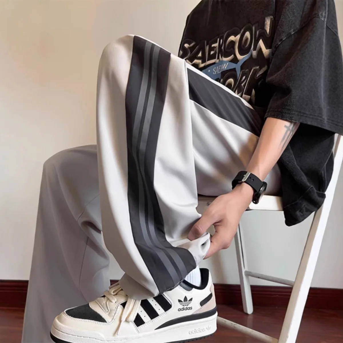 Street Fashion Couple - Pantaloni Casual da Uomo High Street,