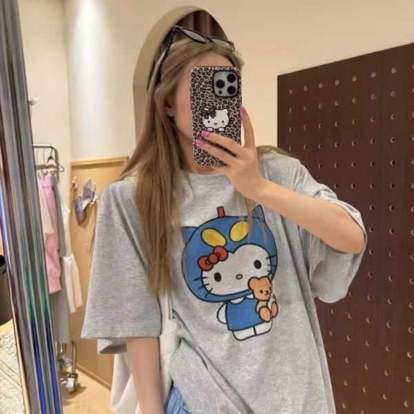 Street Fashion Jersey - T-shirt stampata Hello Kitty a maniche