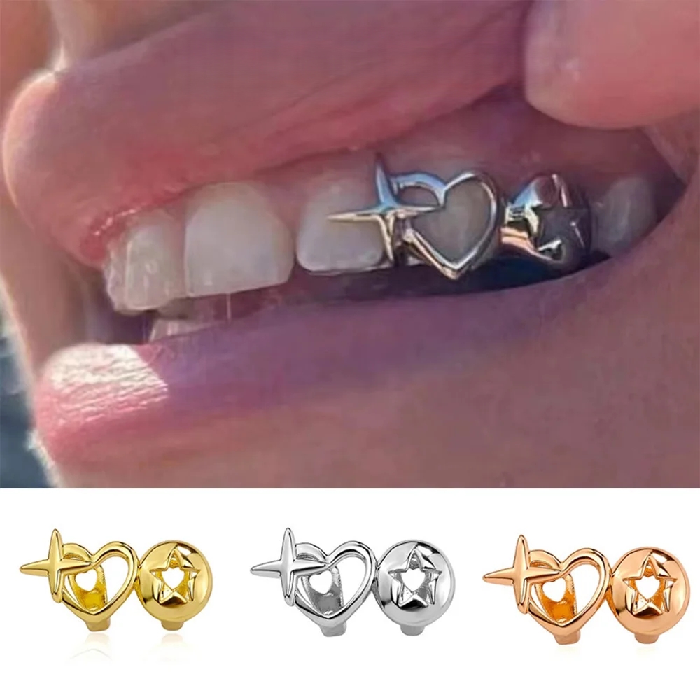 Street Fashion Jewelry - Punk Hip Hop Hollow Heart Denti