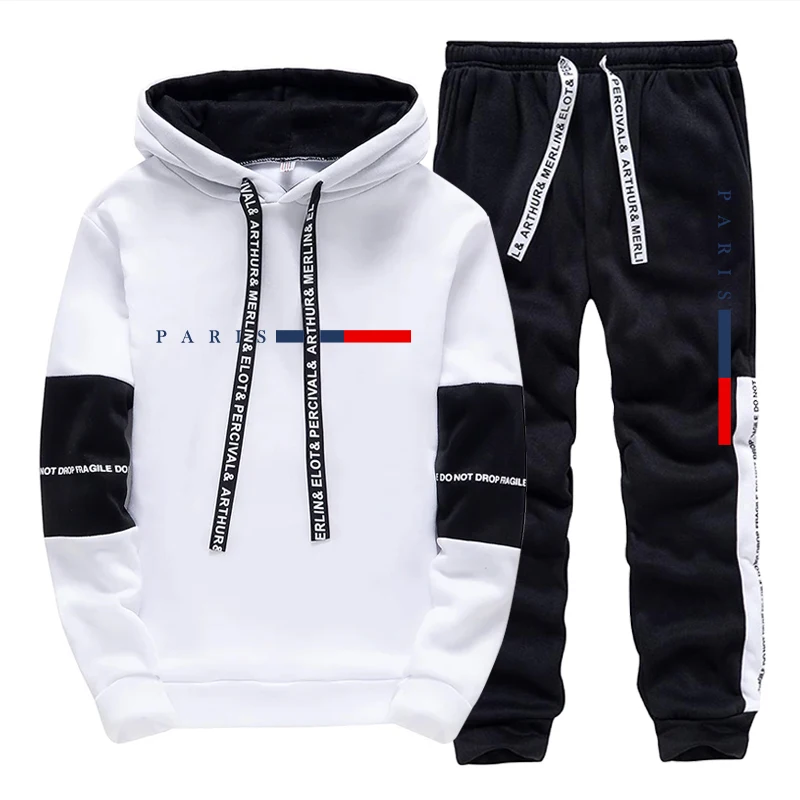 Street Fashion Men - Set da Uomo/Felpa con Cappuccio/Pantaloni Moda