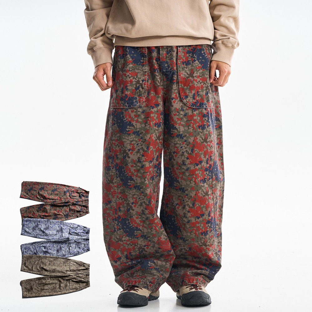 Cargo Pant Wide - Pantaloni Cargo in Cotone Stampato di