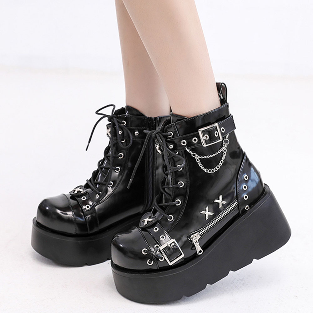 Street Fashion Female - Brand New Ladies Goth Platform Stivaletti