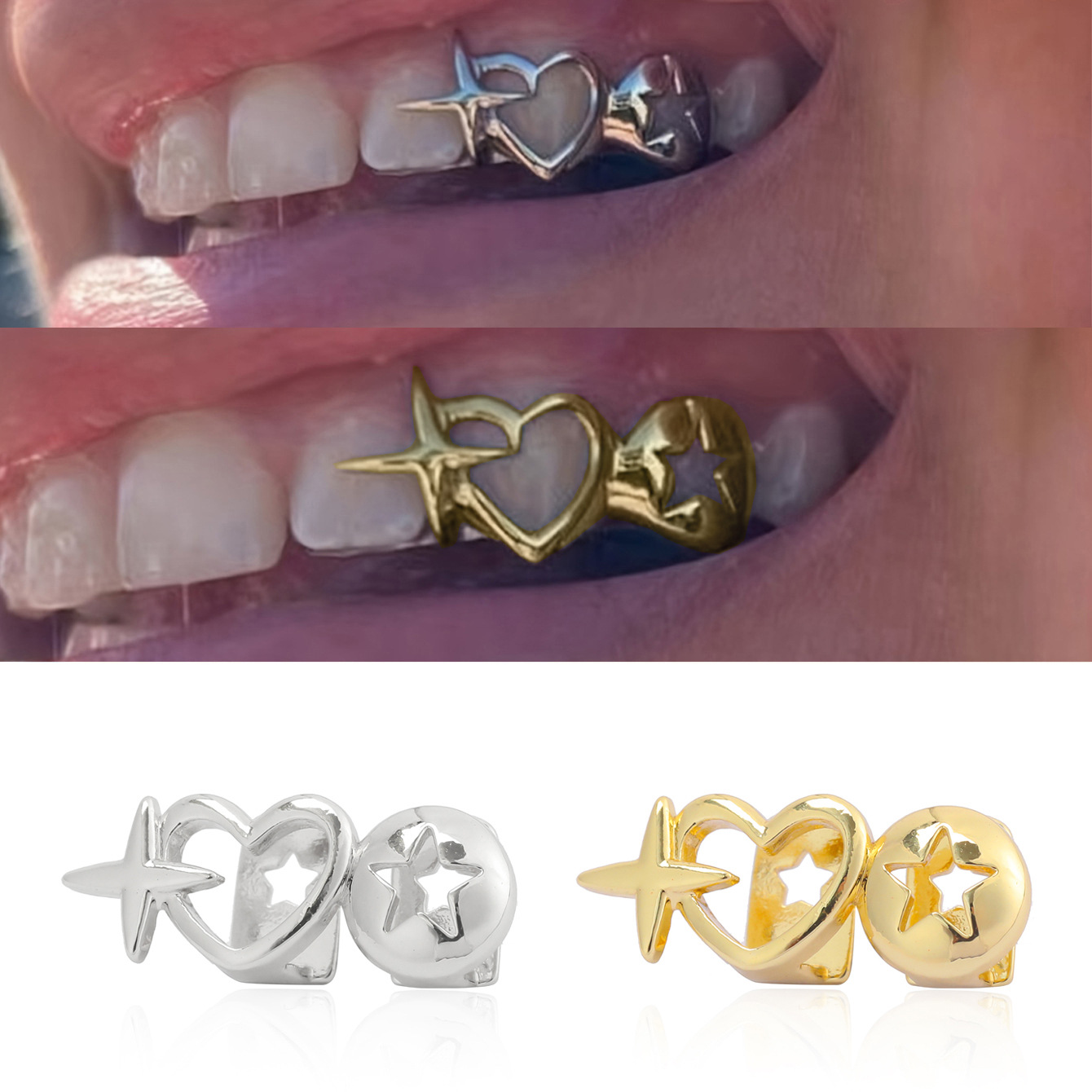 Punk Hip Hop Hollow Heart Dent - Street Fashion Jewelry recensione e prezzo